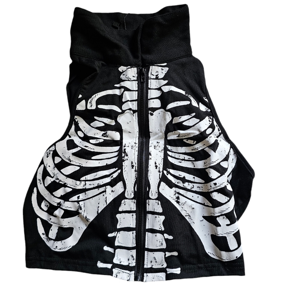 Skeleton sleeveless zip up top BNWT